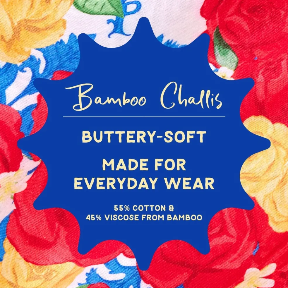 Bamboo Challis Tiered Ruffled Skirt