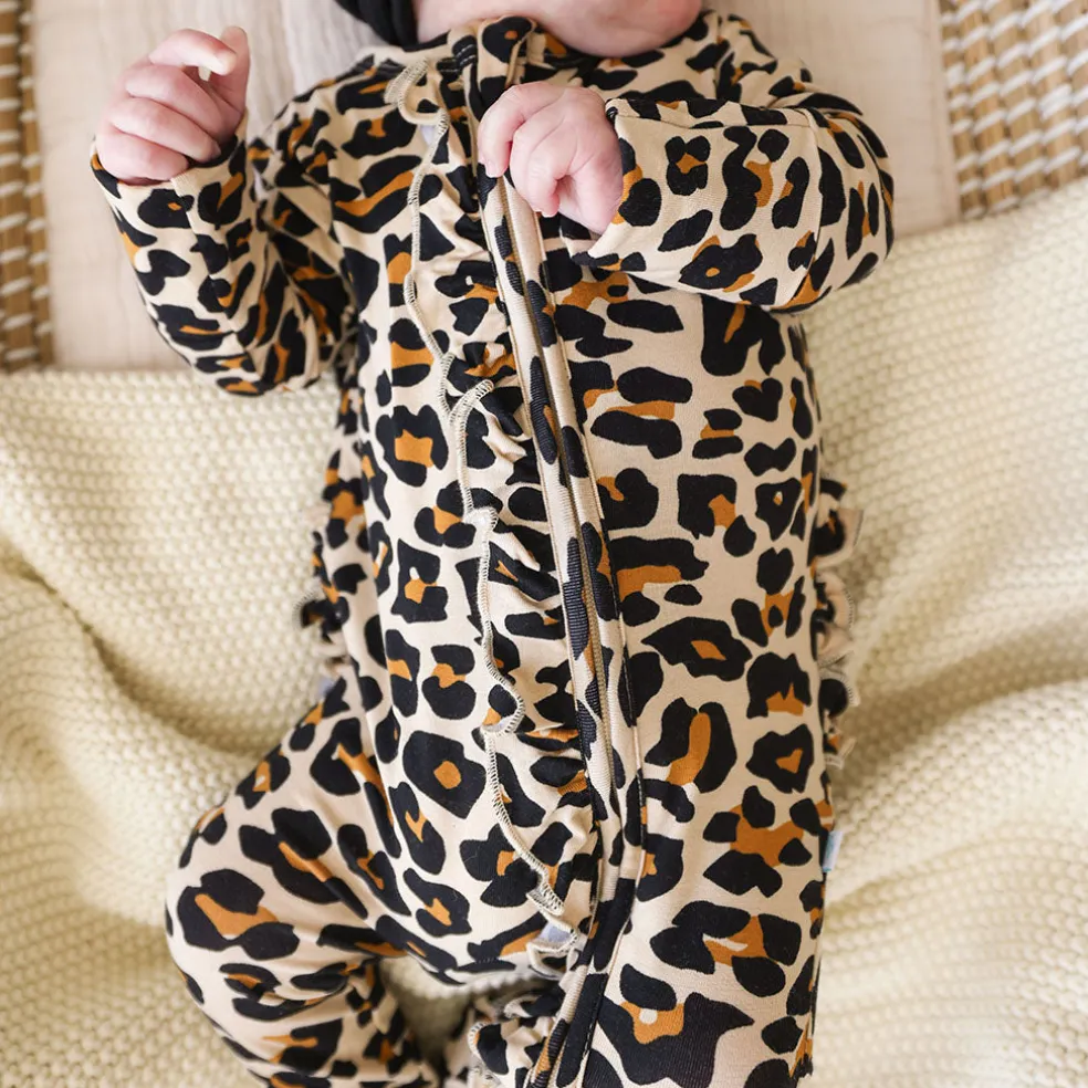 Footie Ruffled Zippered One Piece