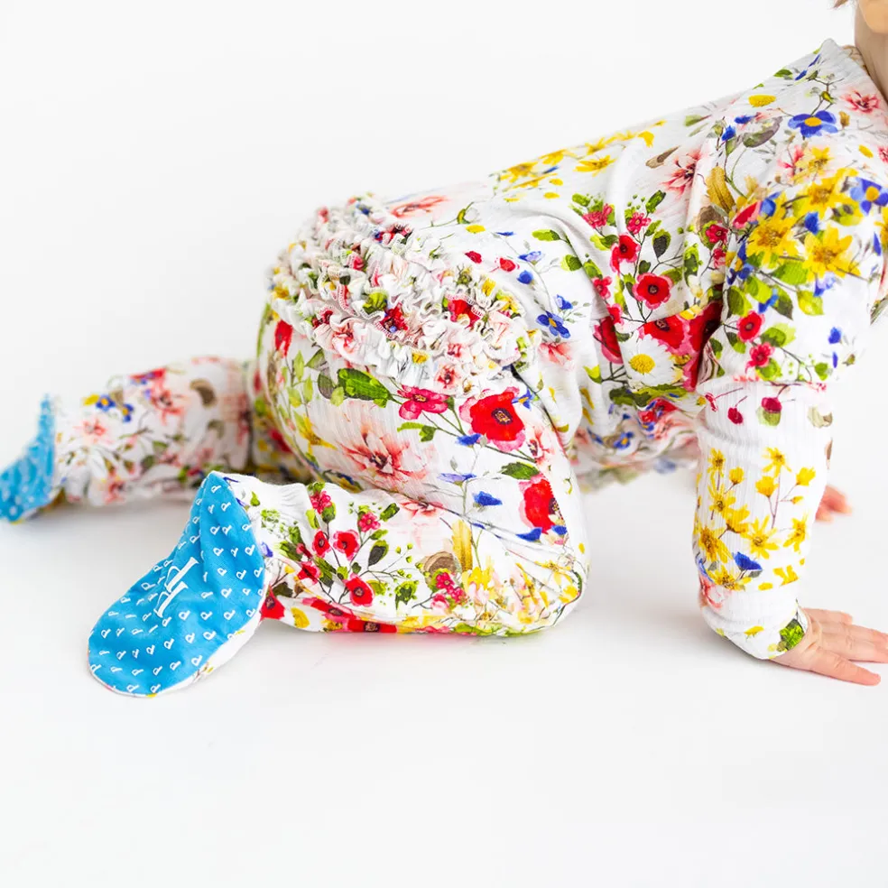 Footie Ruffled Zippered One Piece