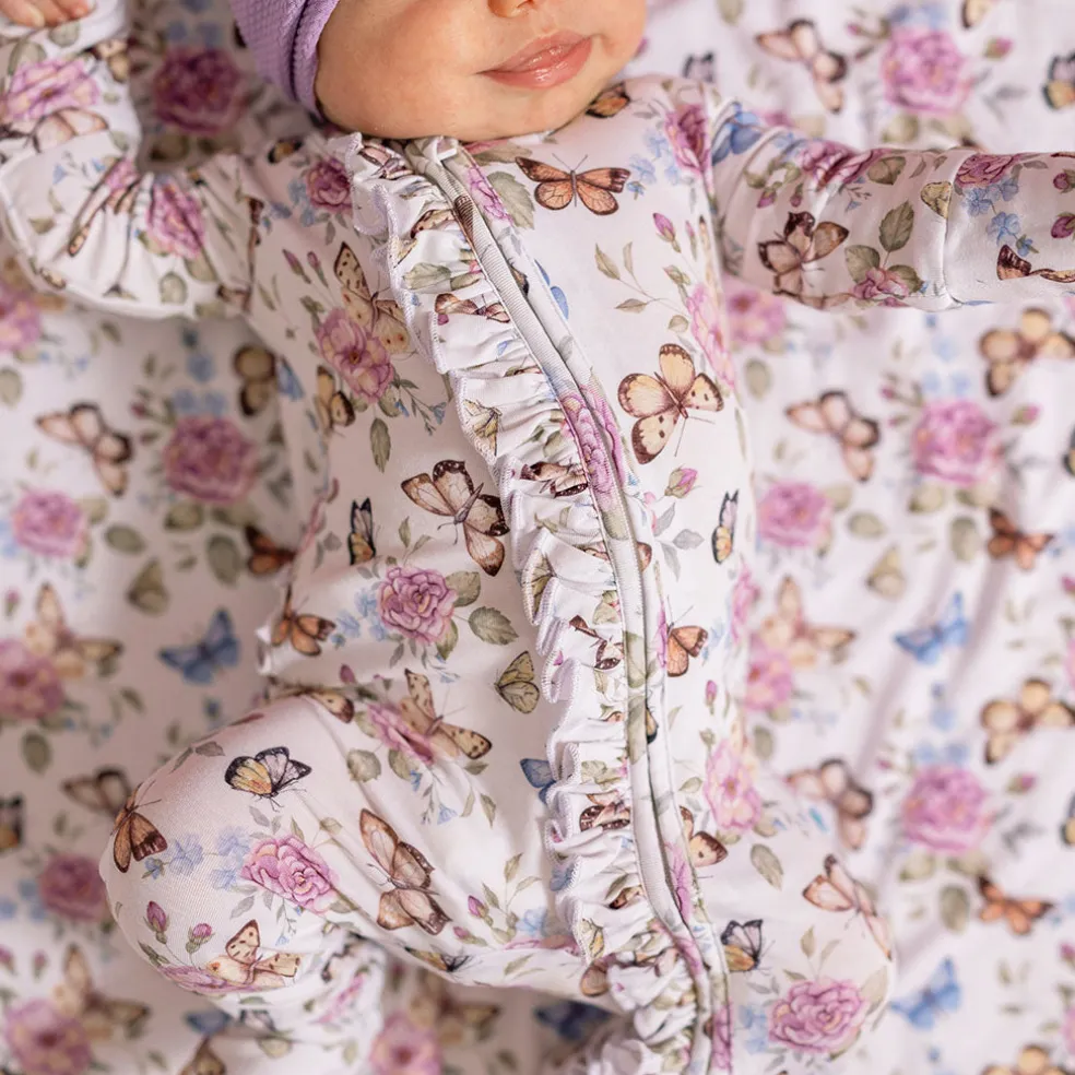 Footie Ruffled Zippered One Piece