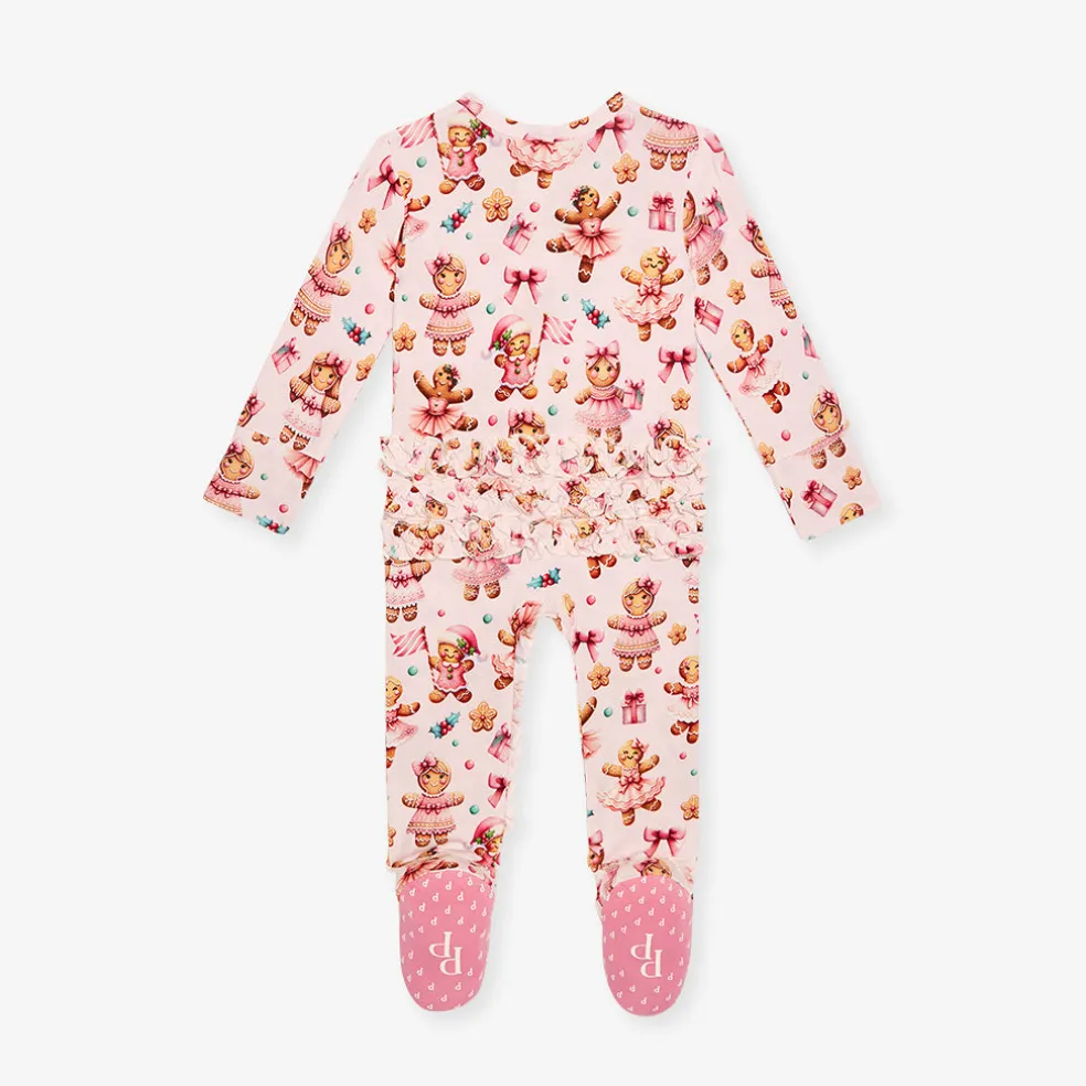 Footie Ruffled Zippered One Piece