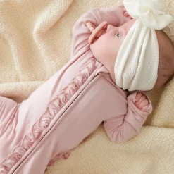 Footie Ruffled Zippered One Piece