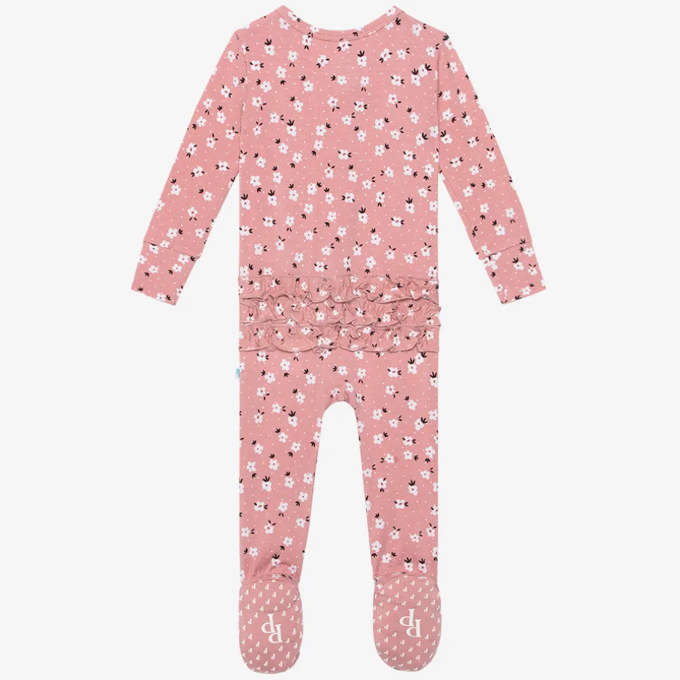 Footie Ruffled Zippered One Piece