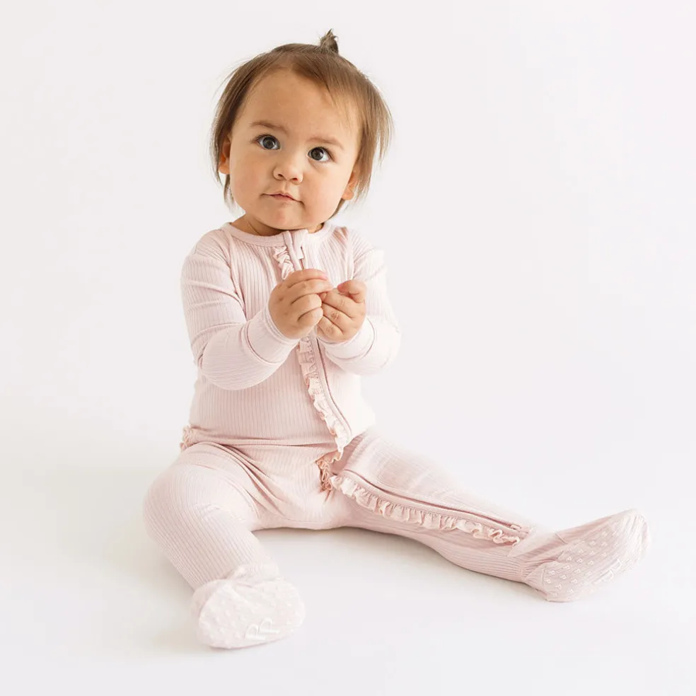 Footie Ruffled Zippered One Piece