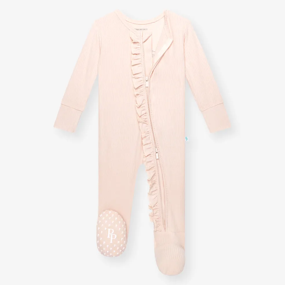 Footie Ruffled Zippered One Piece