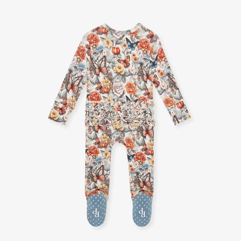 Footie Ruffled Zippered One Piece