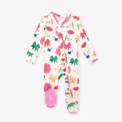 Footie Ruffled Zippered One Piece
