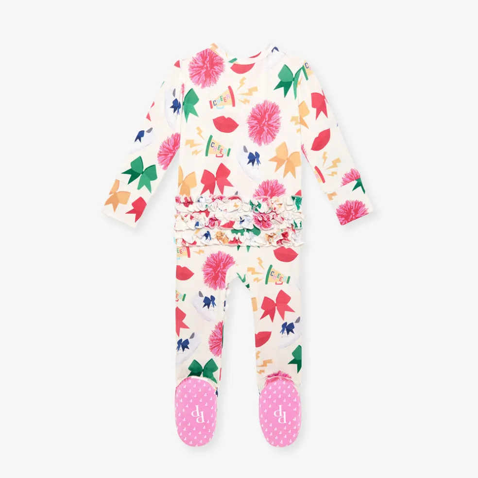 Footie Ruffled Zippered One Piece