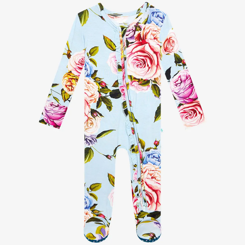 Footie Ruffled Zippered One Piece