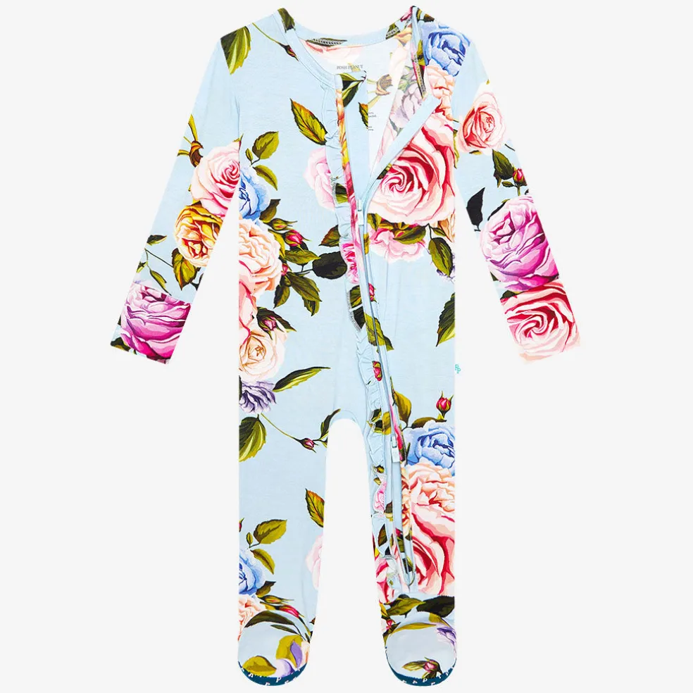 Footie Ruffled Zippered One Piece