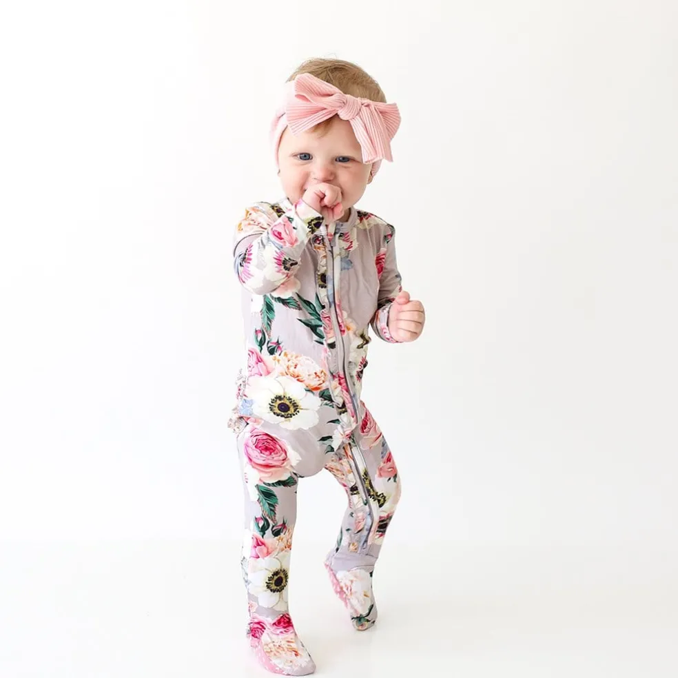 Footie Ruffled Zippered One Piece