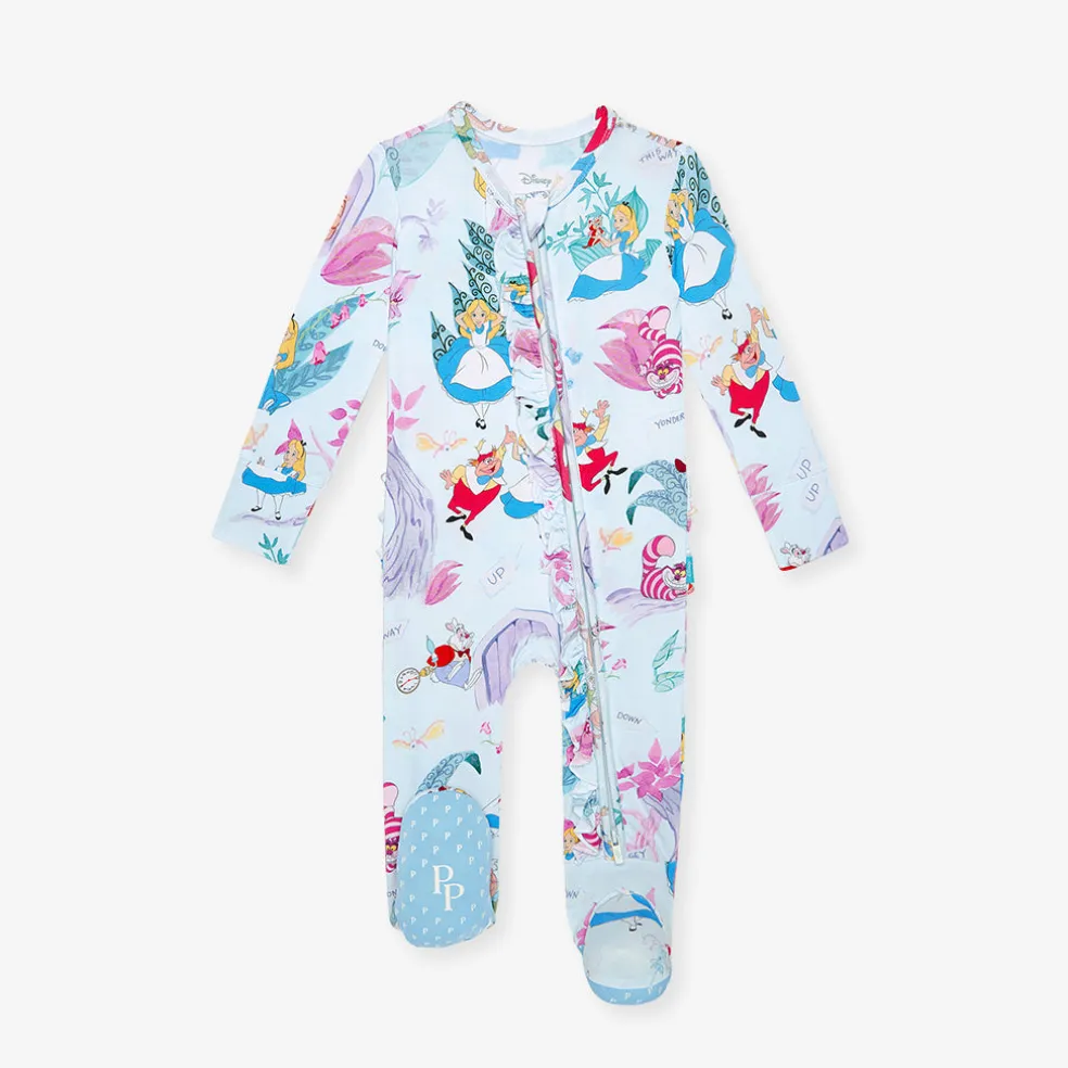 Footie Ruffled Zippered One Piece
