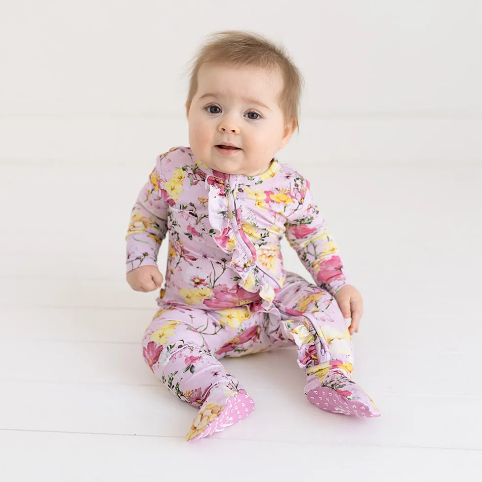 Footie Ruffled Zippered One Piece