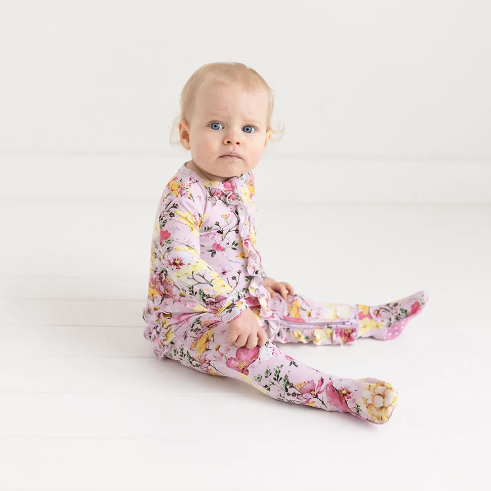 Footie Ruffled Zippered One Piece