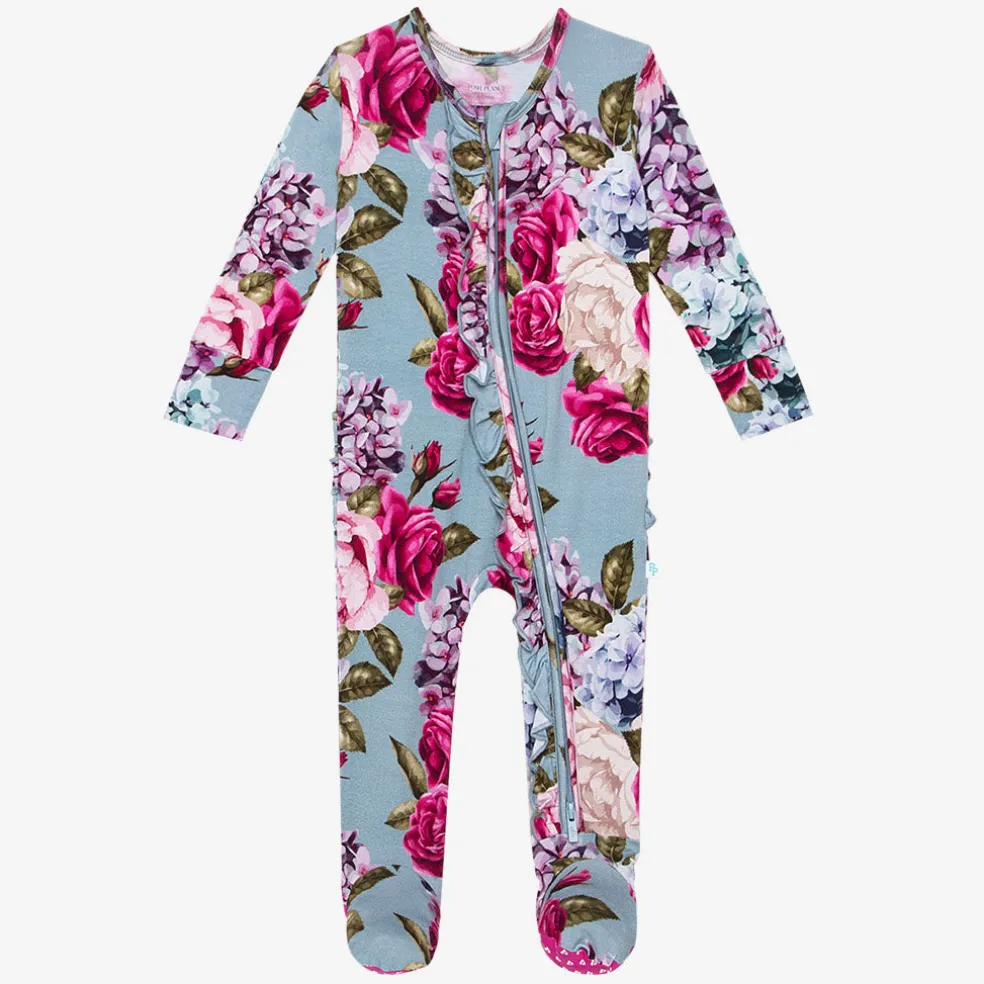 Footie Ruffled Zippered One Piece