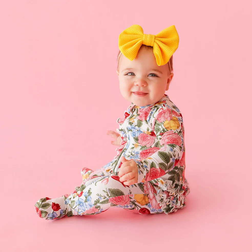 Footie Ruffled Zippered One Piece