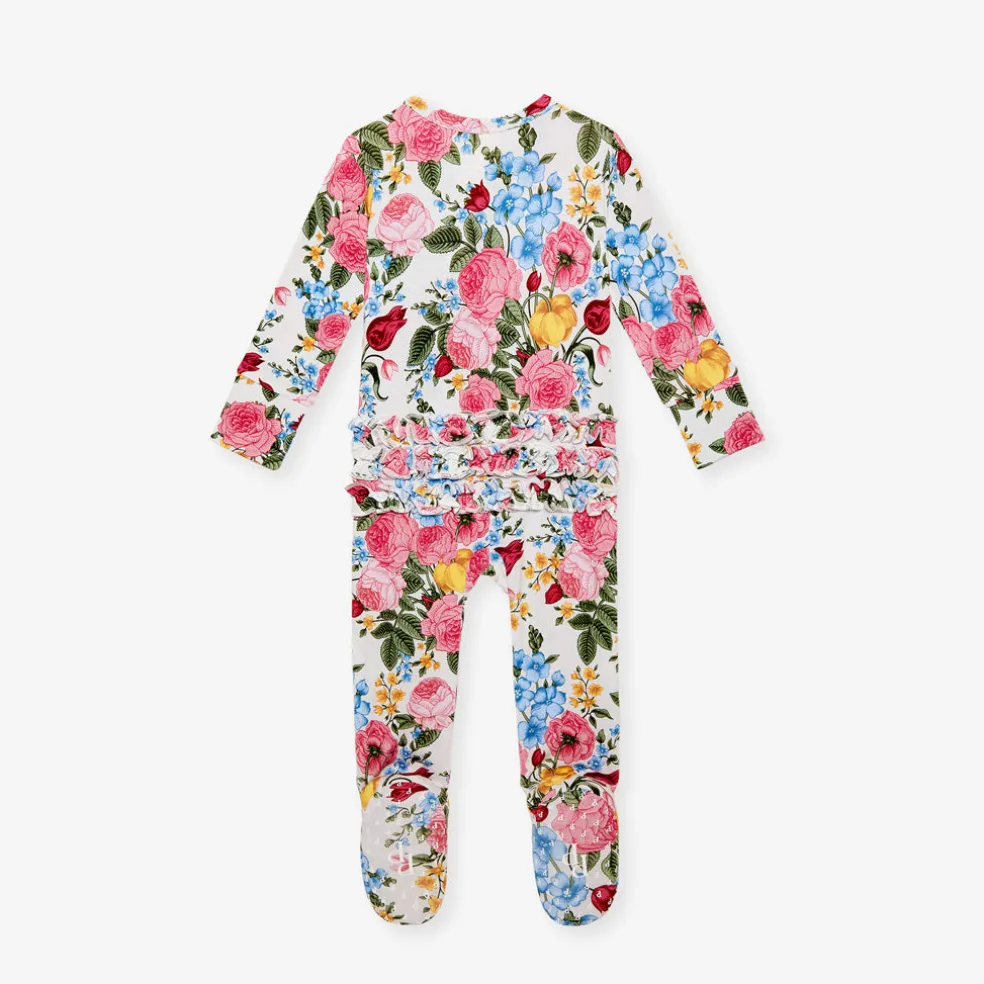 Footie Ruffled Zippered One Piece