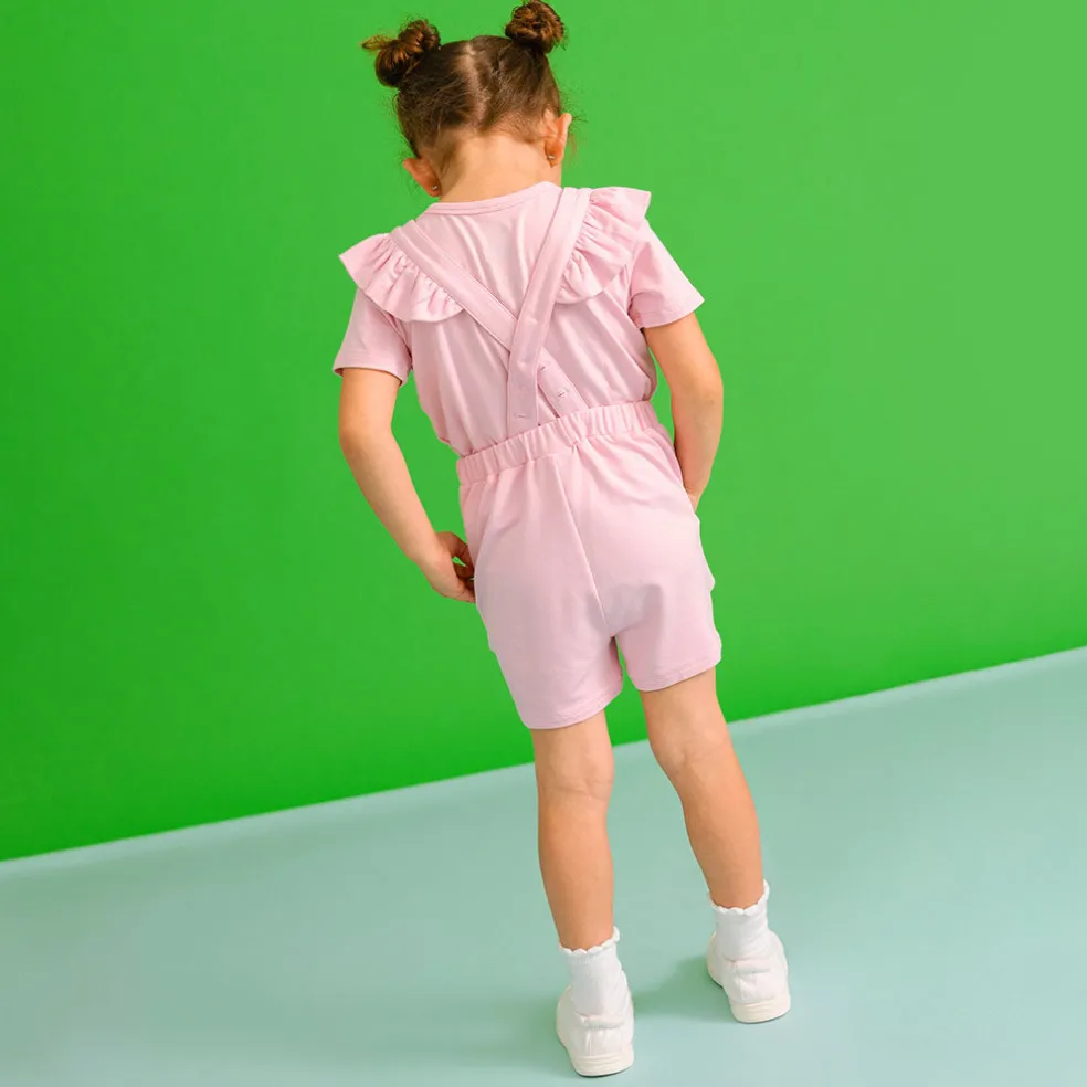 French Terry Graphic Short Overalls