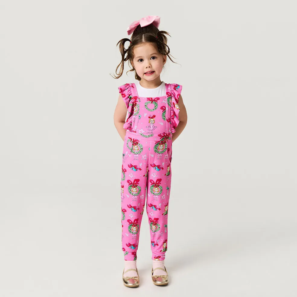 French Terry Ruffled Overalls
