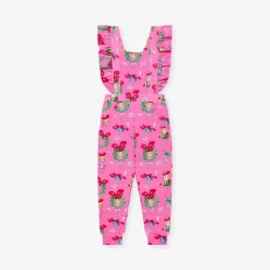French Terry Ruffled Overalls