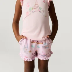 French Terry Ruffled Shorts
