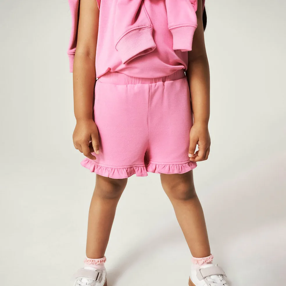 French Terry Ruffled Shorts