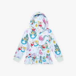 French Terry Ruffled Zippered Hoodie