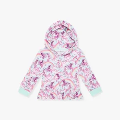 French Terry Ruffled Zippered Hoodie