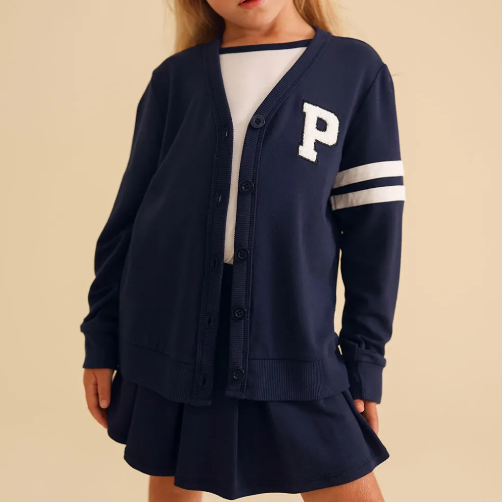 French Terry Varsity Cardigan