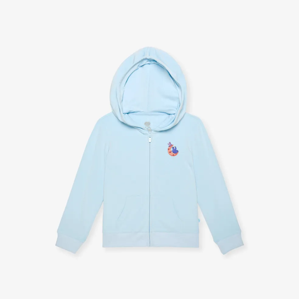 French Terry Zippered Graphic Hoodie
