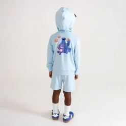 French Terry Zippered Graphic Hoodie