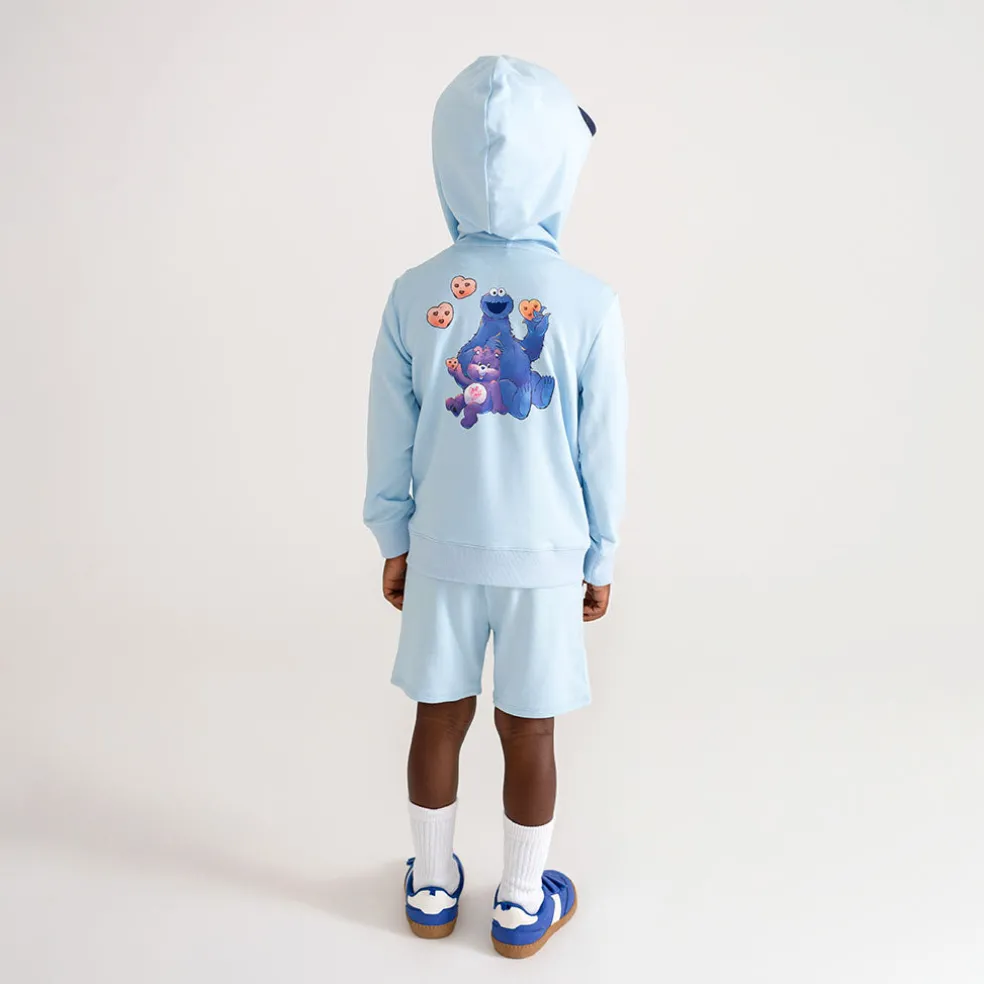 French Terry Zippered Graphic Hoodie