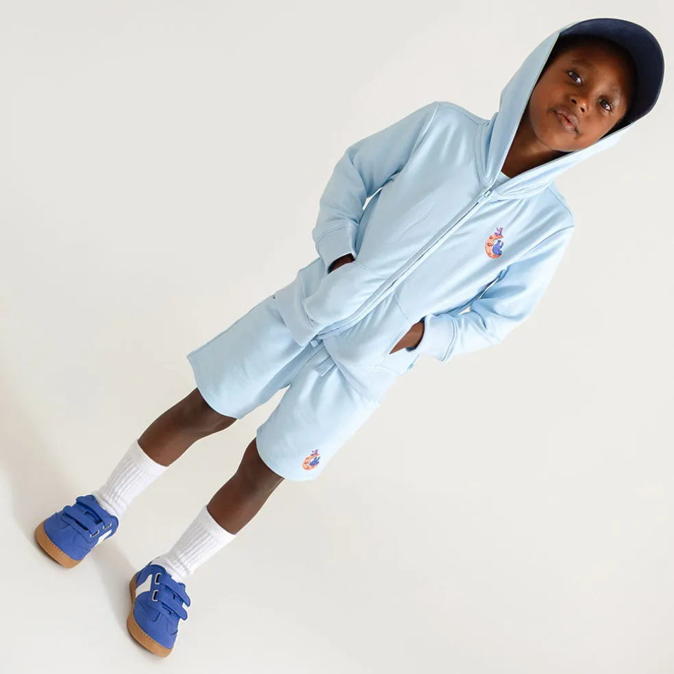 French Terry Zippered Graphic Hoodie