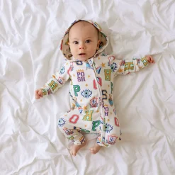 French Terry Zippered Hooded Romper