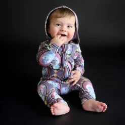 French Terry Zippered Hooded Romper