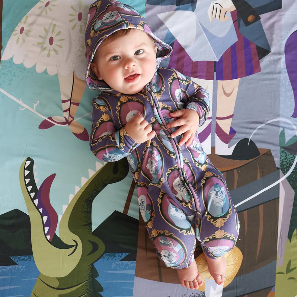 French Terry Zippered Hooded Romper