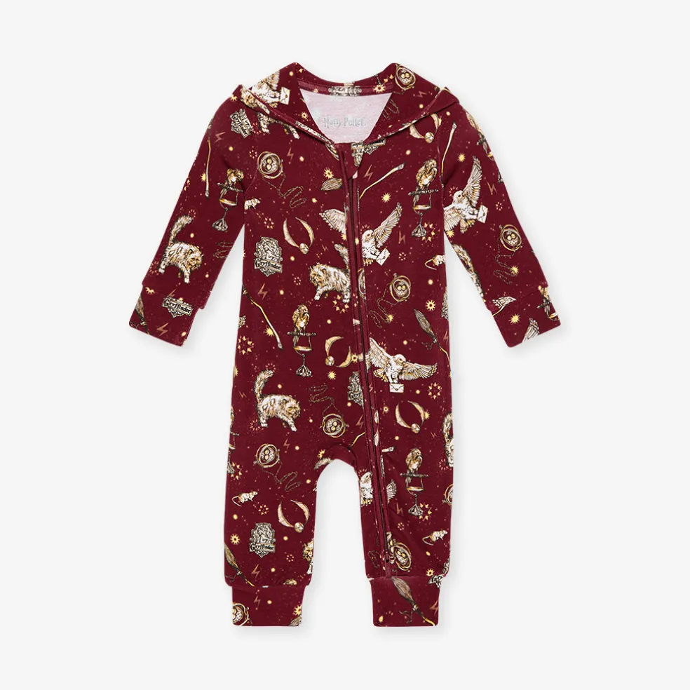 French Terry Zippered Hooded Romper
