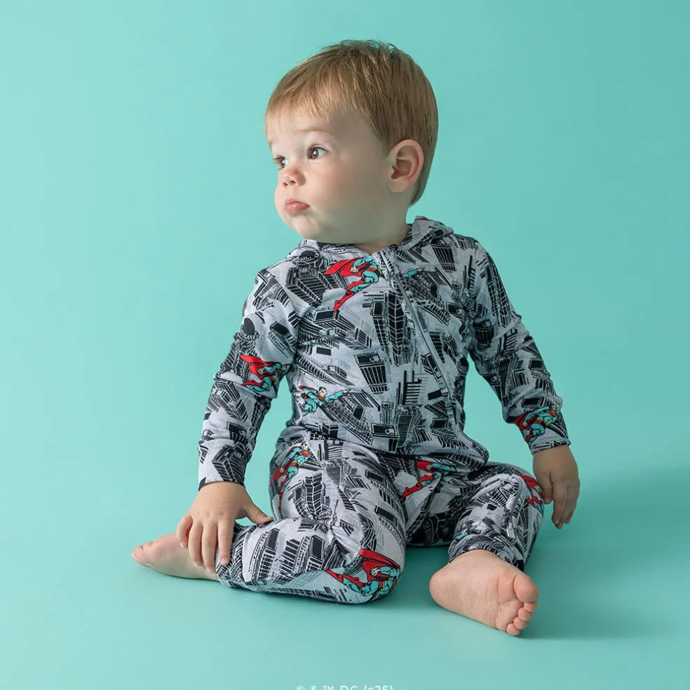 French Terry Zippered Hooded Romper