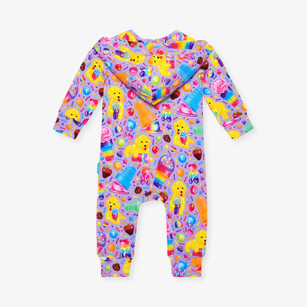 French Terry Zippered Hooded Romper