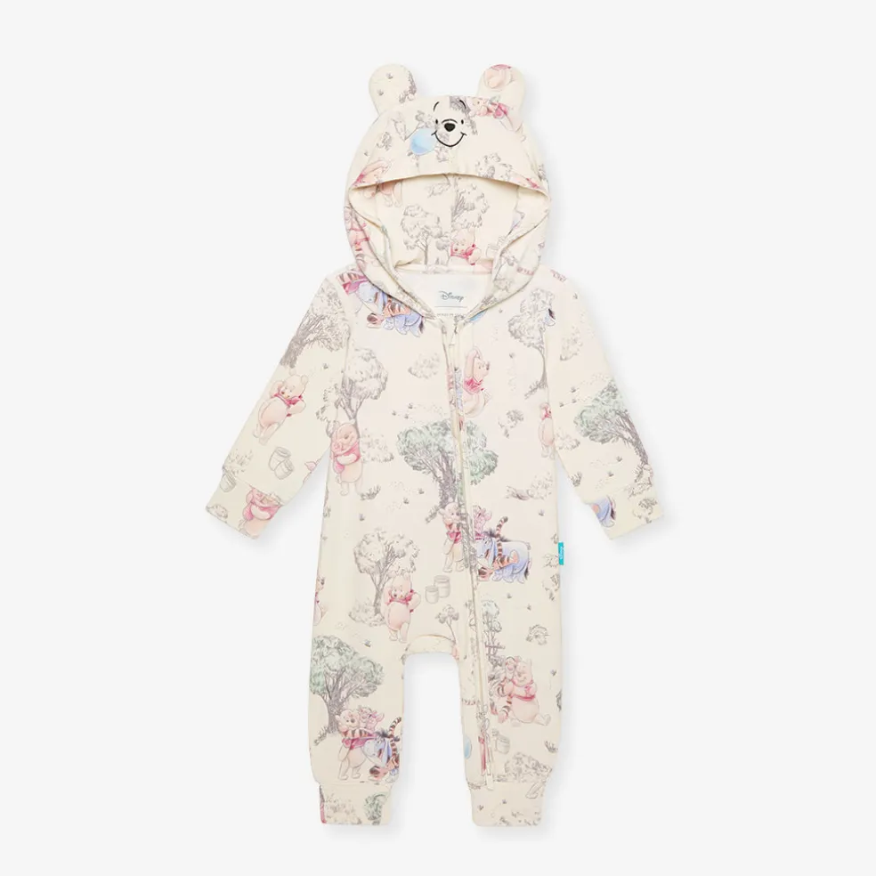 French Terry Zippered Hooded Romper