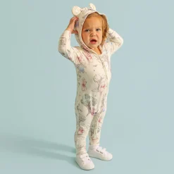 French Terry Zippered Hooded Romper