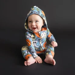 French Terry Zippered Hooded Romper