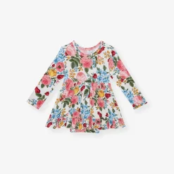 Long Sleeve Ruffled Bodysuit Dress