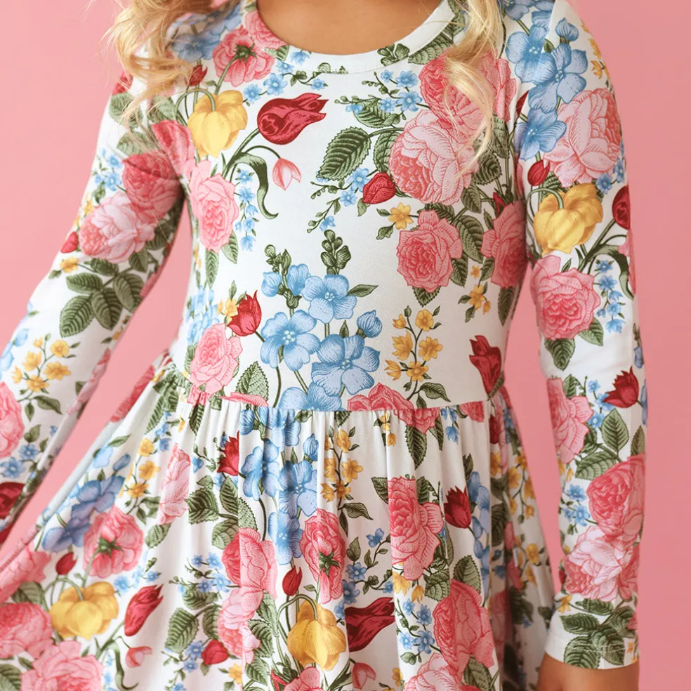 Long Sleeve Ruffled Twirl Dress