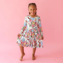 Long Sleeve Ruffled Twirl Dress