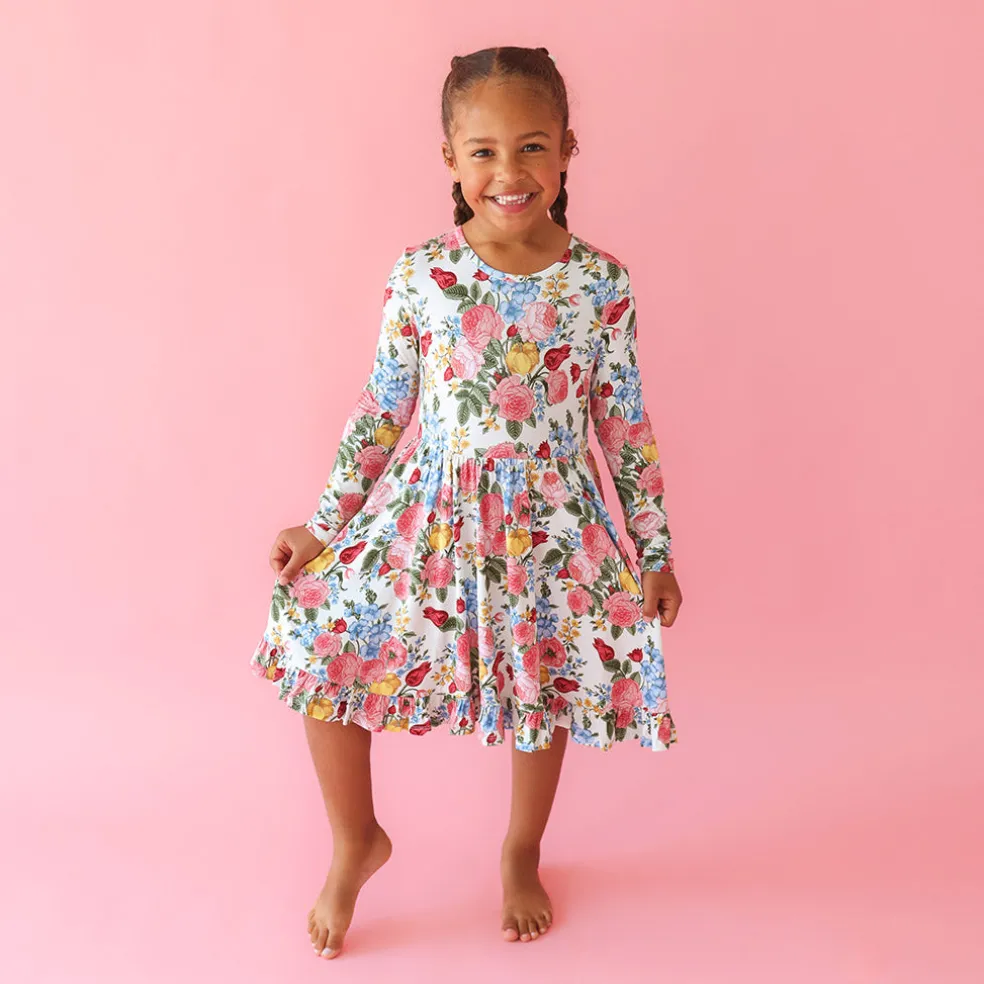 Long Sleeve Ruffled Twirl Dress
