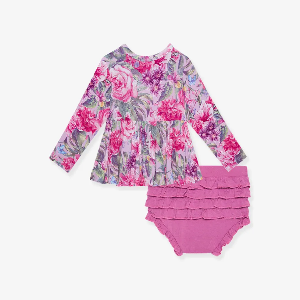 Peplum Ruffled Bummie Set