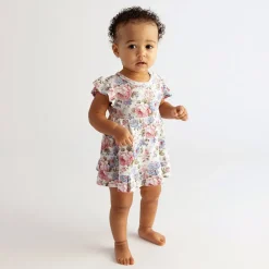 Pointelle Ruffled Bodysuit Dress