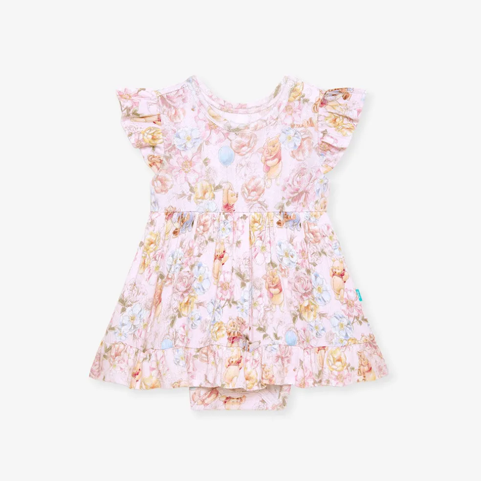 Pointelle Ruffled Bodysuit Dress