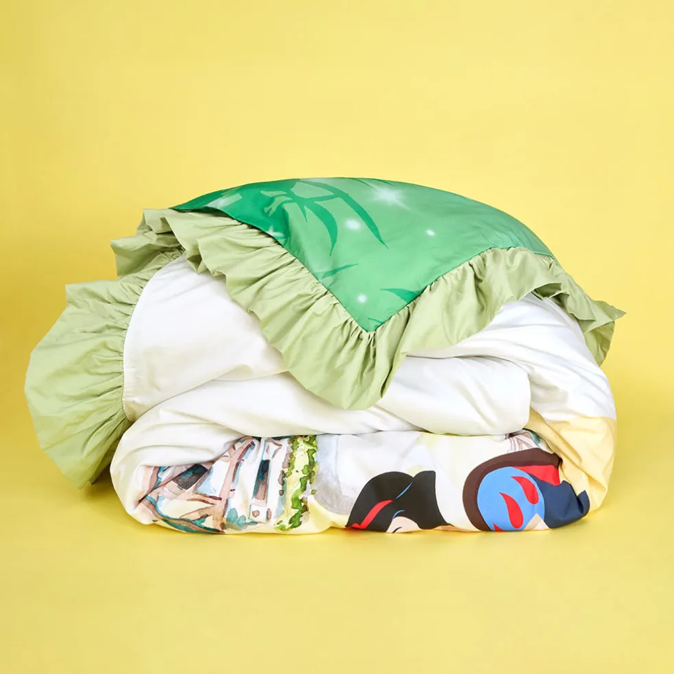 Reversible Ruffled Duvet Cover